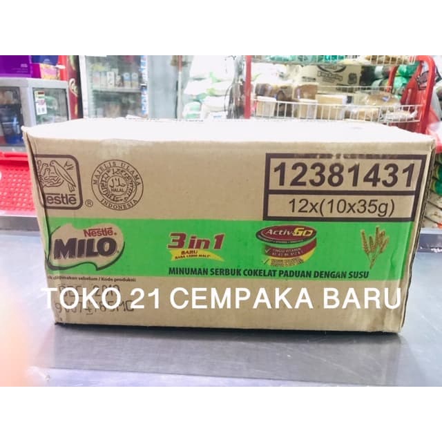 

Milo 3in1 1 KARTON isi 12 RENCENG | Susu Milo Coklat Cokelat 3 in 1