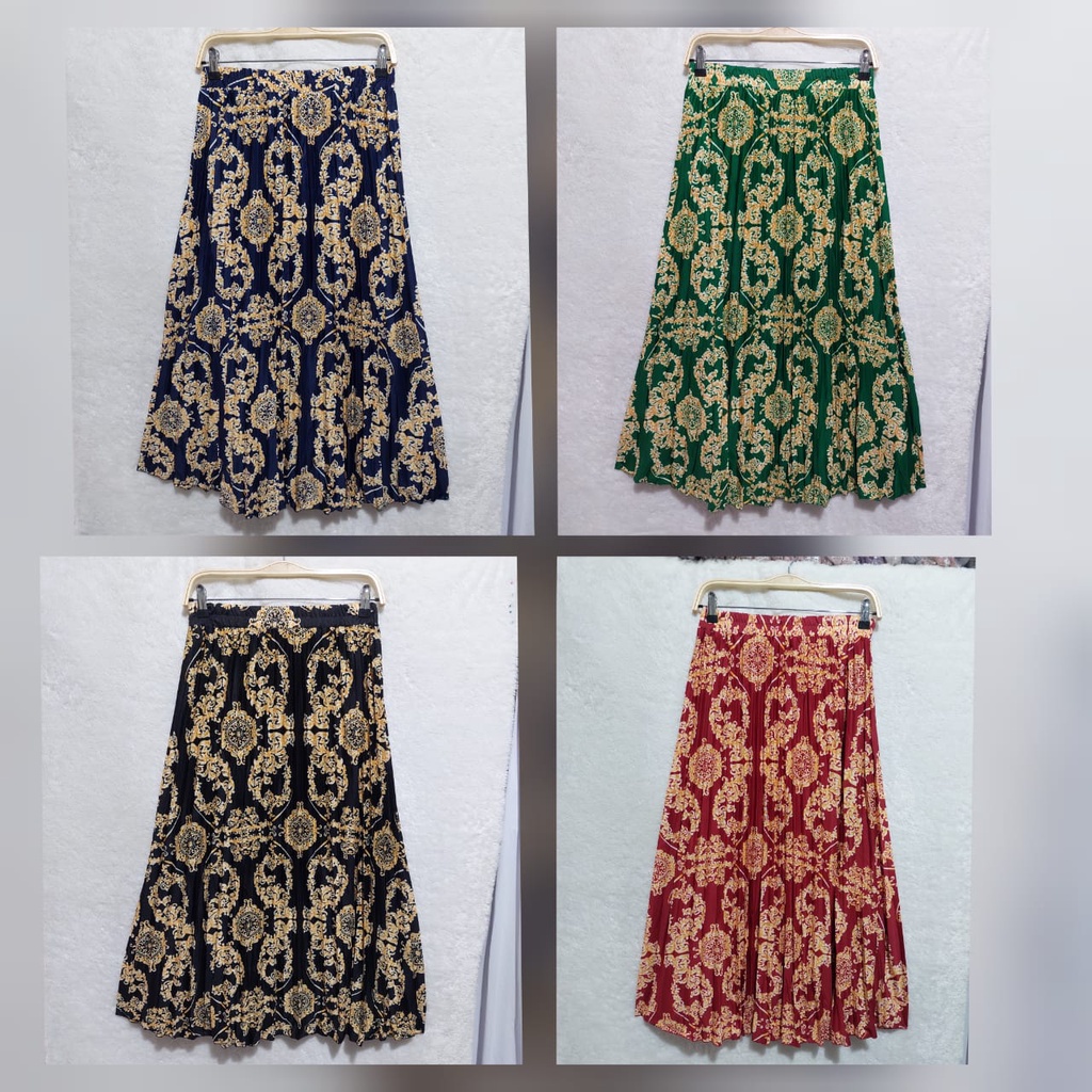 [ D - 01 ] Rok Plisket panjang/Rok Mayung/Payung Motif Corak Batik