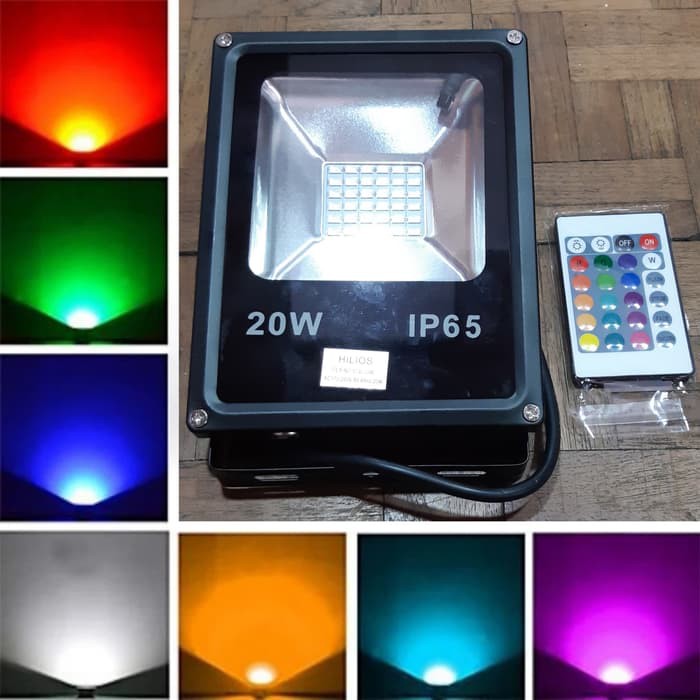 Lampu sorot Led smd 20 watt rgb lampu tembak lampu taman flood light