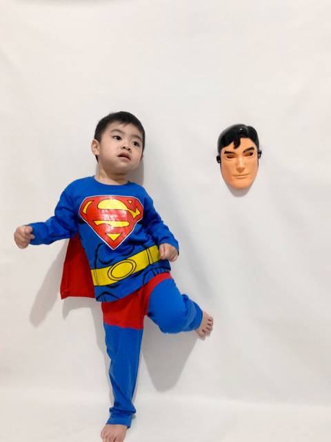 Baju anak kostum superhero superman sayap dc gratis topeng / SETELAN BAJU KOSTUM ANAK SUPERMAN SAYAP GRATIS TOPENG