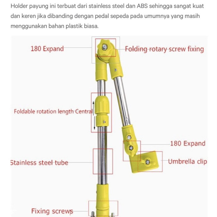 Folded stand Payung Multi fungsi buat Sepeda Stroller VKTECH