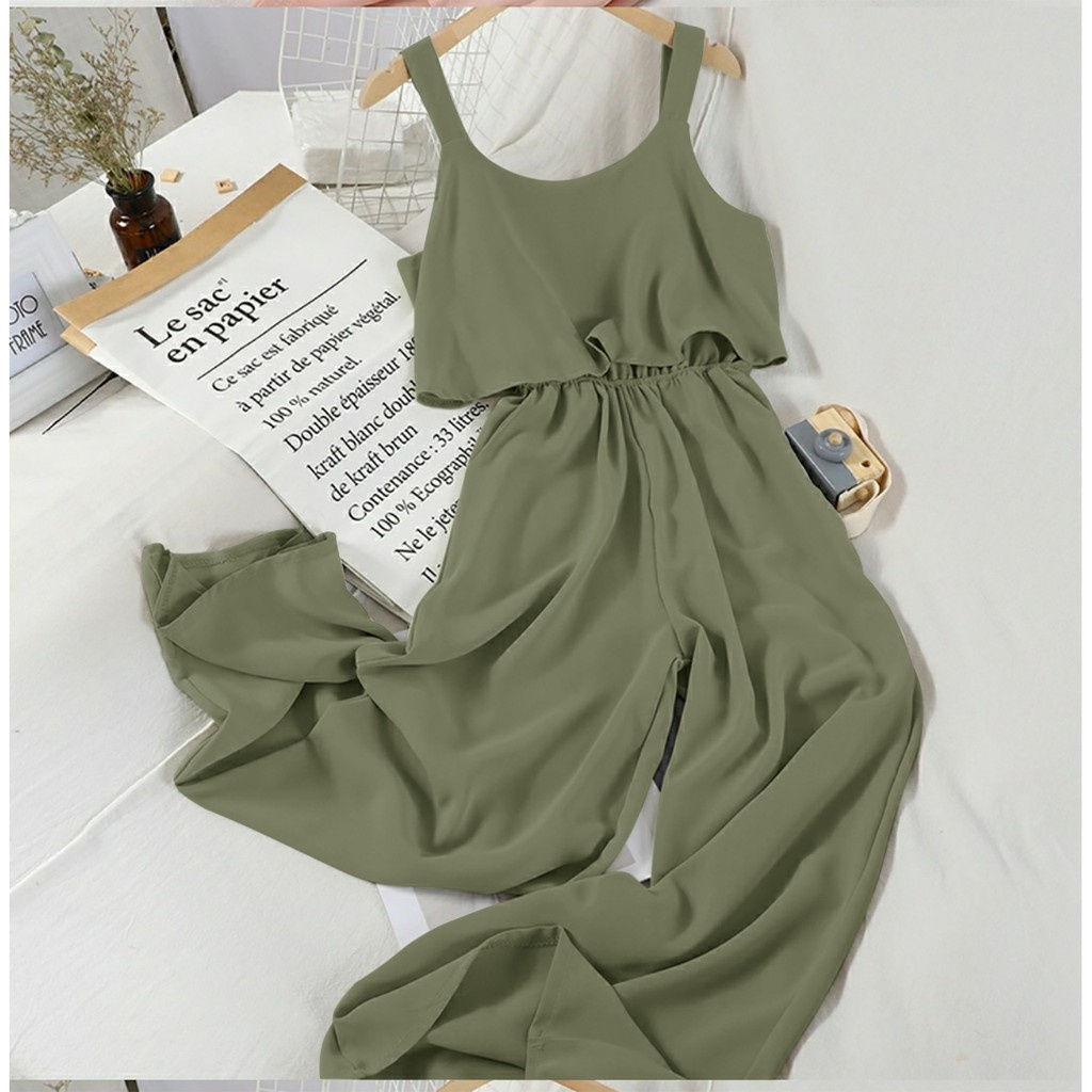 WSE390 - Jumpsuit Via  / Jamsuit Wanita / Setelan Baju Dan Celana Wanita/ PREMIUM QUALITY