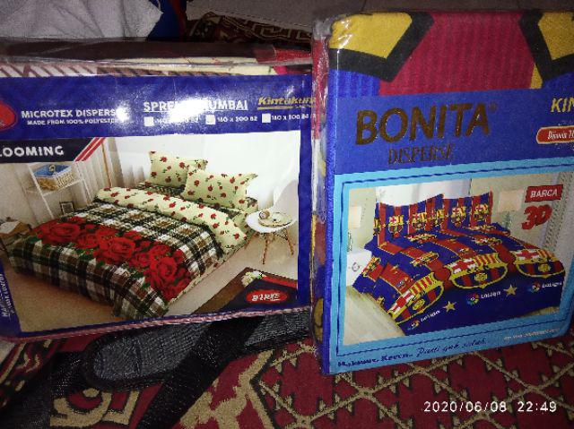 Sprei Bonita Barcelona Barca King 180x200 No.1 / Queen 160x200 No.2 Tinggi 20