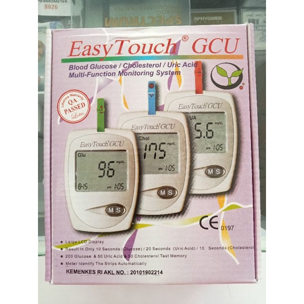 Easy Touch GCU 3 in 1 Cek Gula Darah / Alat Cek Gula Asam Urat Kolesterol