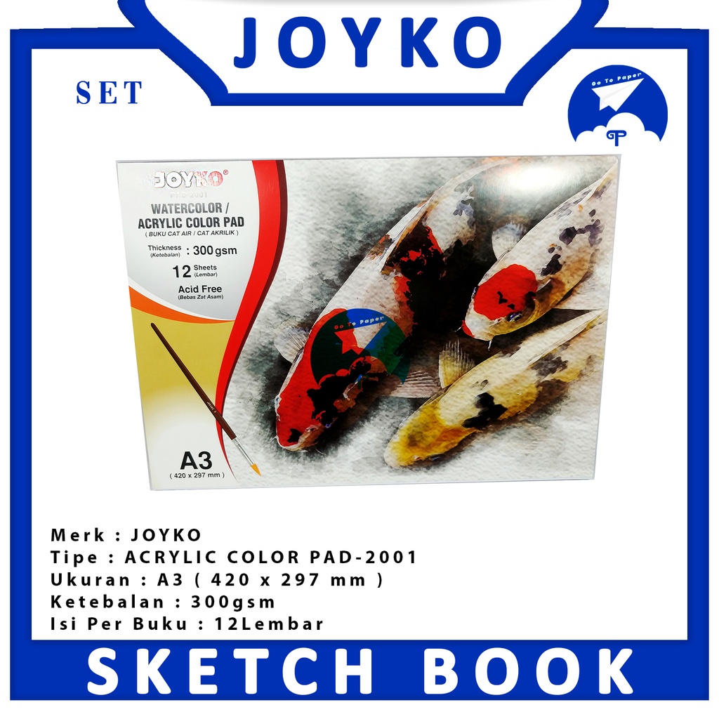 

BUKU GAMBAR CAT AKRILIK MERK JOYKO PAD-2001 A3 [ PCS ]