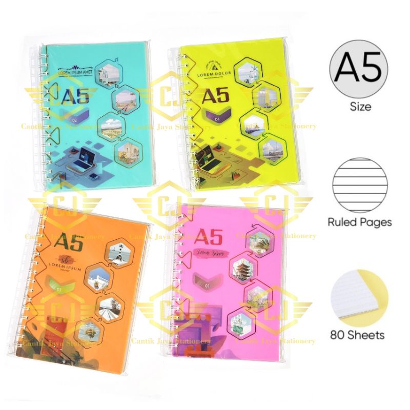 

Notebook Ring A5 25100-68 (Lorem Dolor) Buku Catatan Bergaris 80 lbr