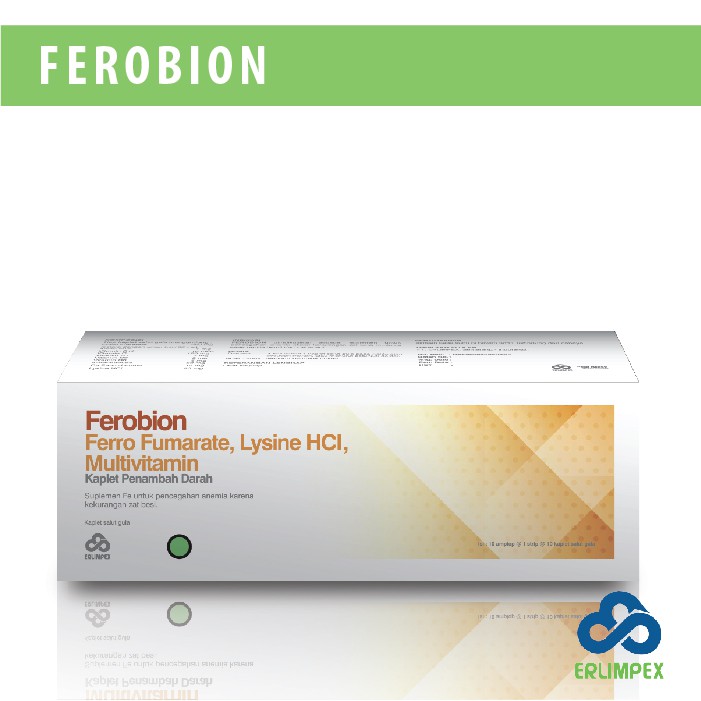 Ferobion Kaplet Penambah Darah Multivitamin Kehamilan - Box 100 Kaplet (10 Strip)