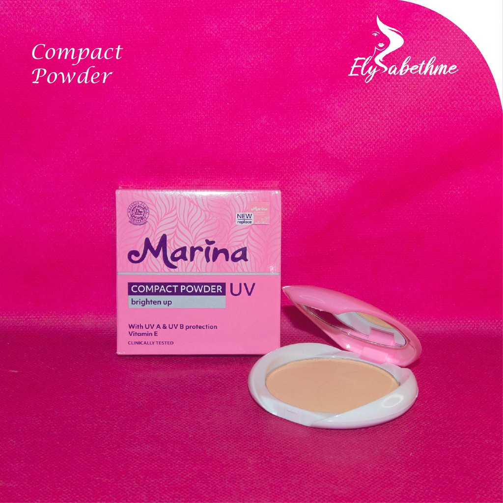 ✿ELYSABETHME✿ Marina Compact Powder bedak padat two way cake TWC hasil natural anti wajah berminyak