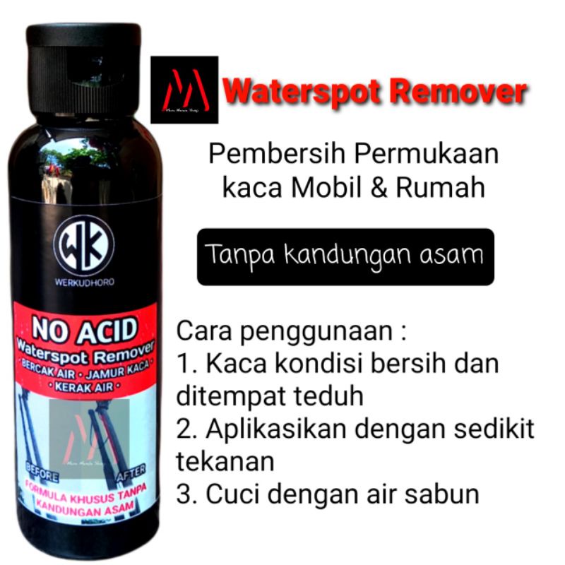 Pembersih Jamur Kaca Mobil NO ACID Waterspot Remover / Pembersih Kaca Rumah