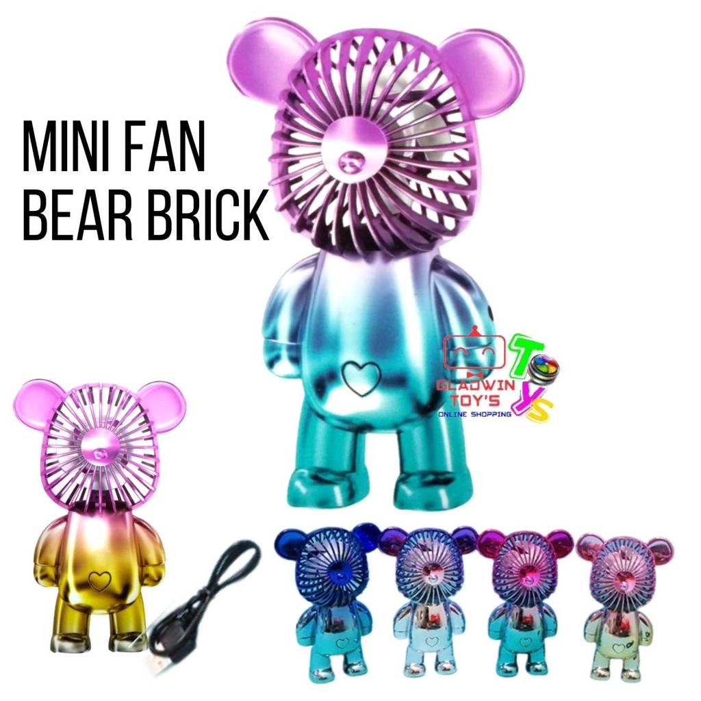 Kipas Angin Gradasi BEAR Viral Mini Portable USB Charge Kipas Angin Genggam Rechargeable Fan 3-Speed