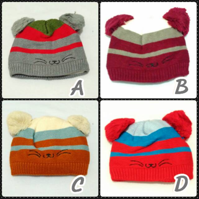 Topi rajut bayi / topi rajut import tebal