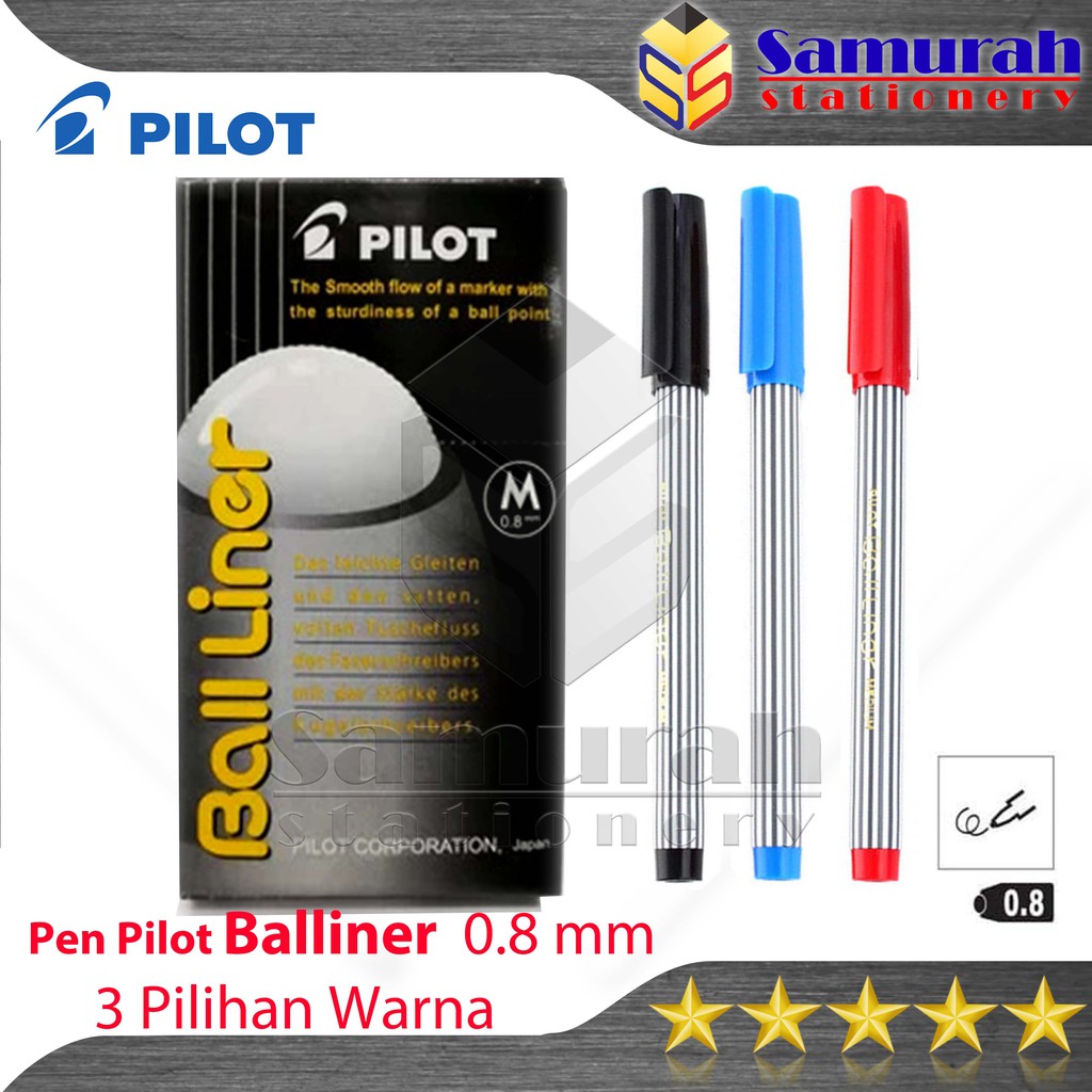 

Ballpoint Pilot Balliner 0.8 mm / Pulpen Baliner 08 mm / Pen Cabut Tebal Tanda Tangan Hitam - Biru