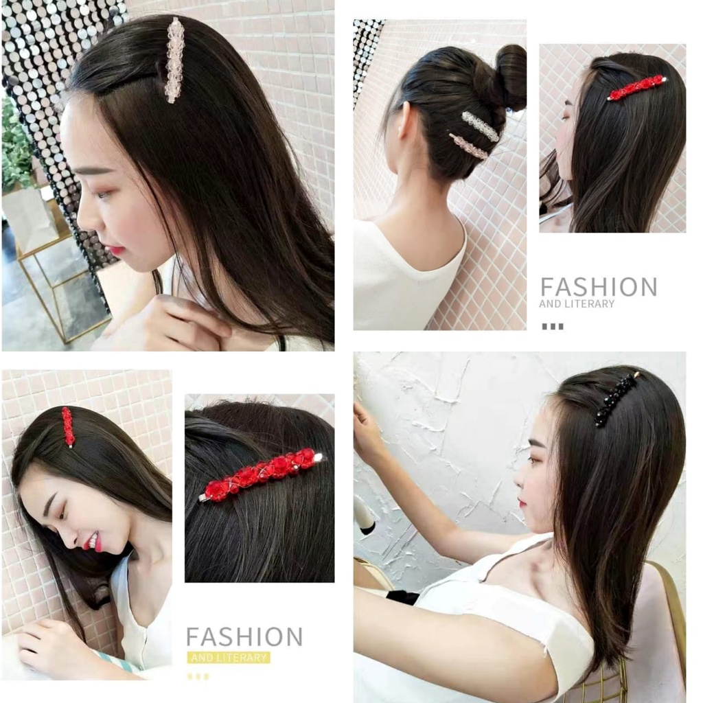 Jepit Rambut korea fashion wanita premium kristal model elegan baru original import 8.5cm