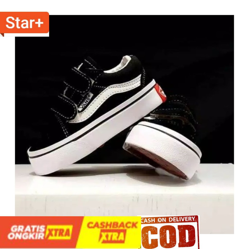 LUCU CUTE KADO HADIAH ANAK ANAK KIDS KECIL BAYI TK SD PAUD / Sepatu Anak Vans Old Skool Black