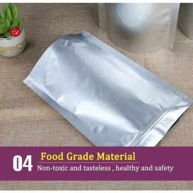 Aluminium foil full standing pouvh kemasan kopi dan makanan ziplock bag aluminium