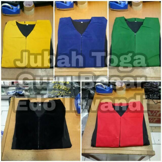 Toga Guru Besar Toga Senat Toga Rektor Bahan Jet Black Kombinasi Bludru Berkualitas