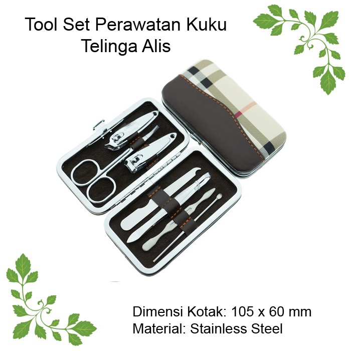 Biutte.co LA19 LA1-9 Set Alat Perawatan Kuku Telinga Alis 7 PCS