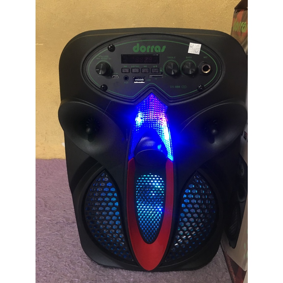 Speaker Bluetooth Karaoke 8.5 inch Dorras Ds-888AA Free Mic Super Bass