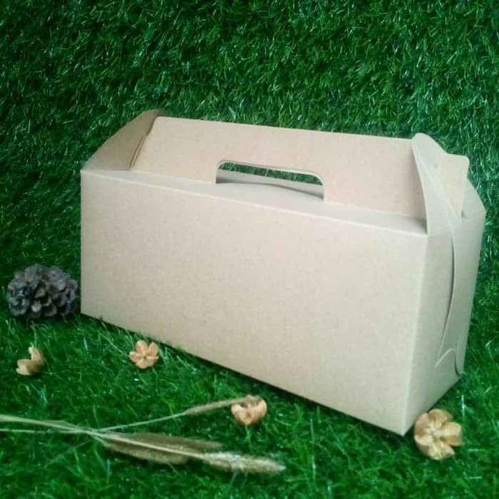 

READY STOCK TAS GABLE BOX BAHAN KERTAS BROWNKRAFT 280gr UKURAN 24 X 8,8 X 10 cm