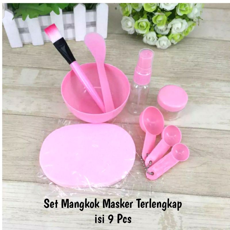 MANGKOK MASKER 1 SET + KUAS / MANGKUK MASKER SET 9 PCS