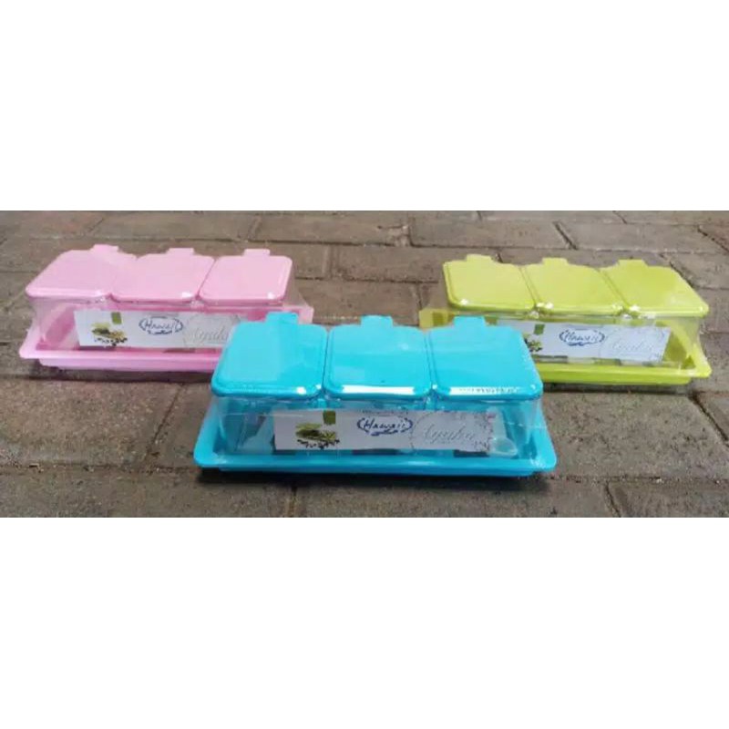 Tempat Bumbu Mika / Acrilic Isi 3 Hawaii