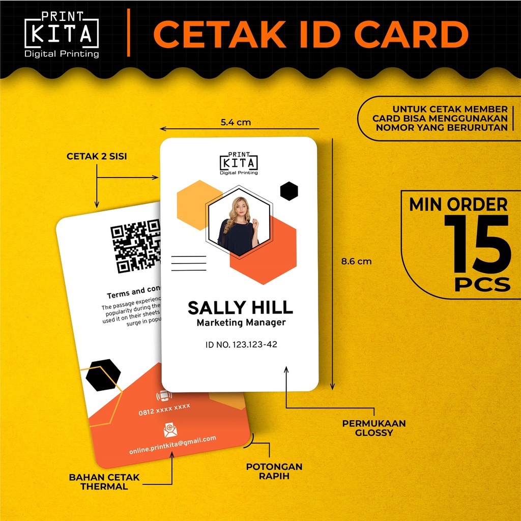 

Cetak ID CARD Custom Thermal Tebal dan Tahan Air Cetak Member Card Cetak Name Tag