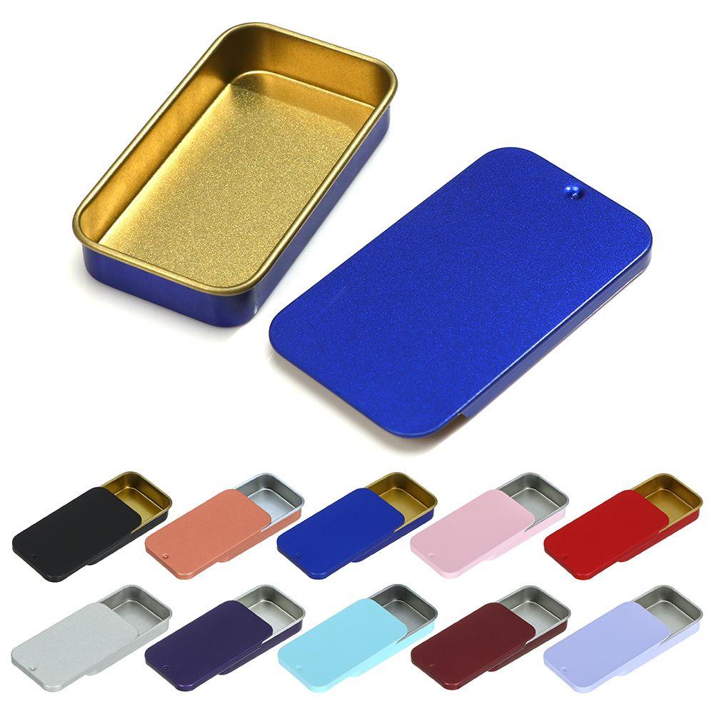 WONDER Kotak Besi Mini Slide Cover Wadah Metal Home Organizer Storage Kit Pill Cases