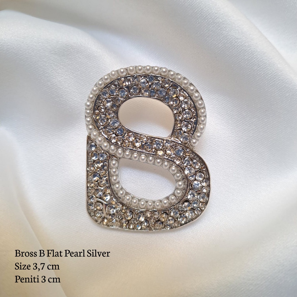 Bros Buttonscraves / Bros Ala Buttonscarves  / Bros Button / Buttonscarves Brooch / Orderinkuy Bros-B Flat Pearl Silver