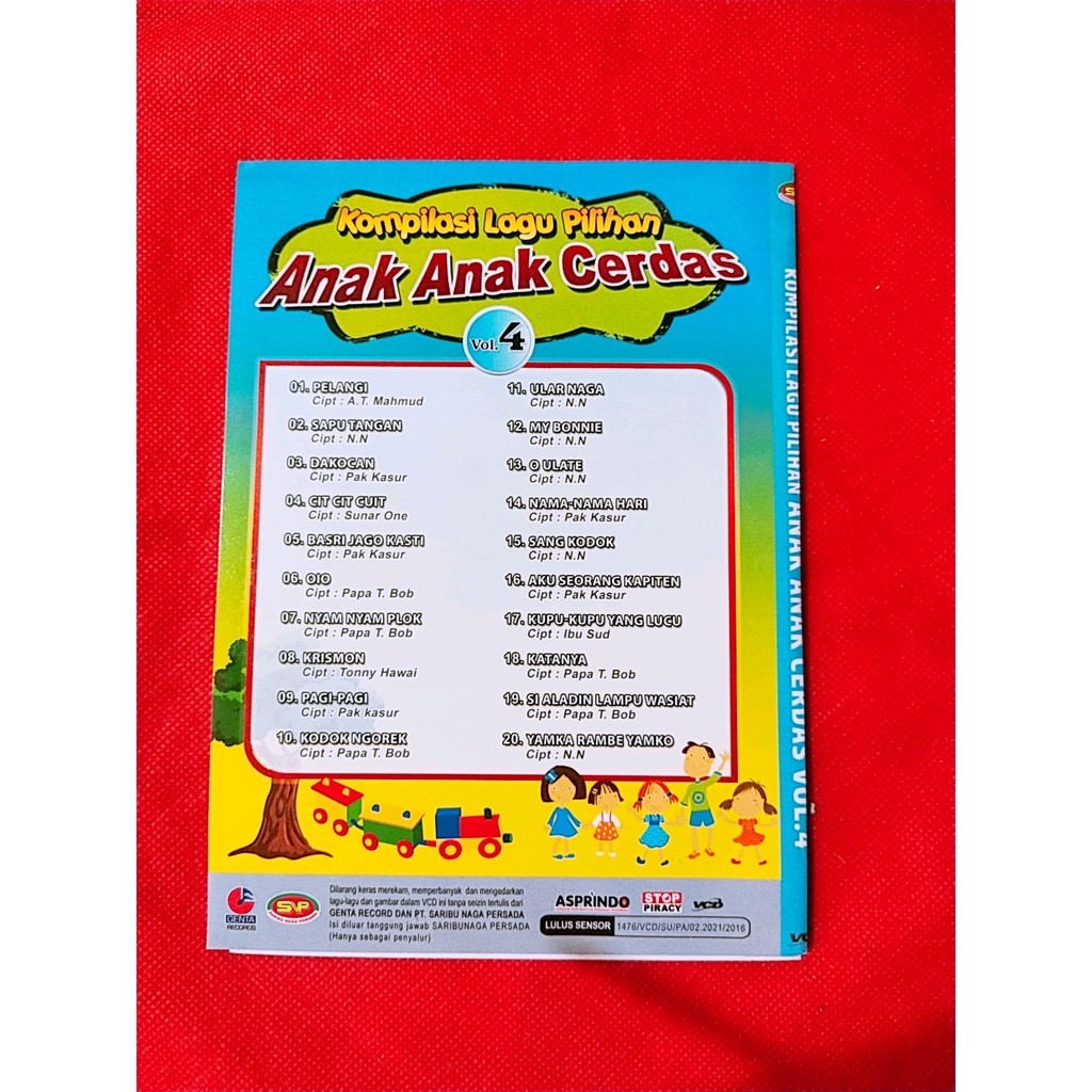 VCD ORIGINAL VIDEO LAGU TAMAN KANAK KANAK TERPOPULER