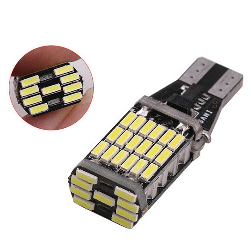 10pcs Lampu LED T15 W16W 6000K 45 SMD 4014 Untuk Belakang Mobil