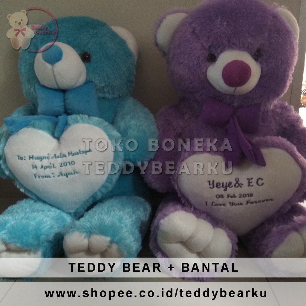 TEDDY BEAR JUMBO 1 METER WARNA PINK + BANTAL KHAS BANDUNG