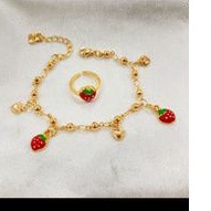 Gelang dan cincin anak strobery titanium