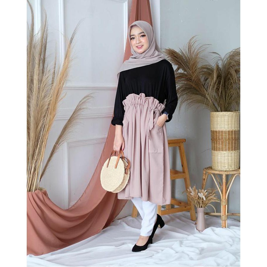 Fashion Atasan Muslim Wanita Arina Tunik Grosir Bandung