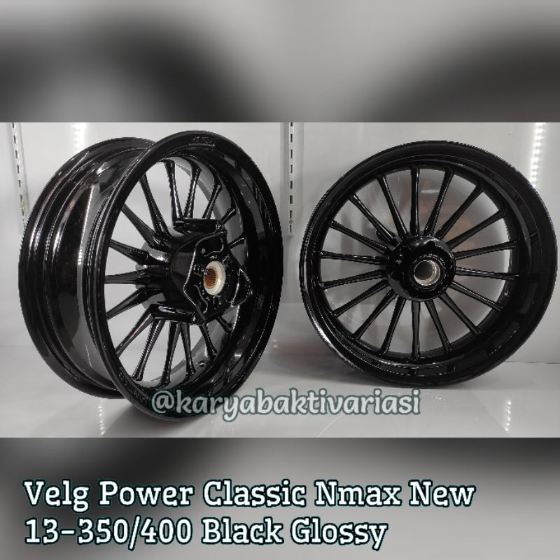 Velg Power Classic For Nmax New 13-350/400 Black Glossy