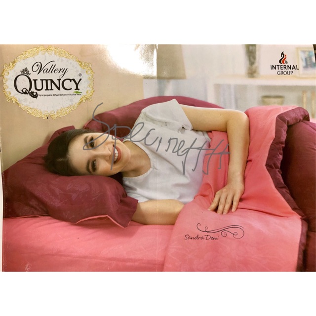 Sprey Seprai Vallery Quincy polos 180x200 T:30 Bantal 2 guling 2 emboss. All motif by request