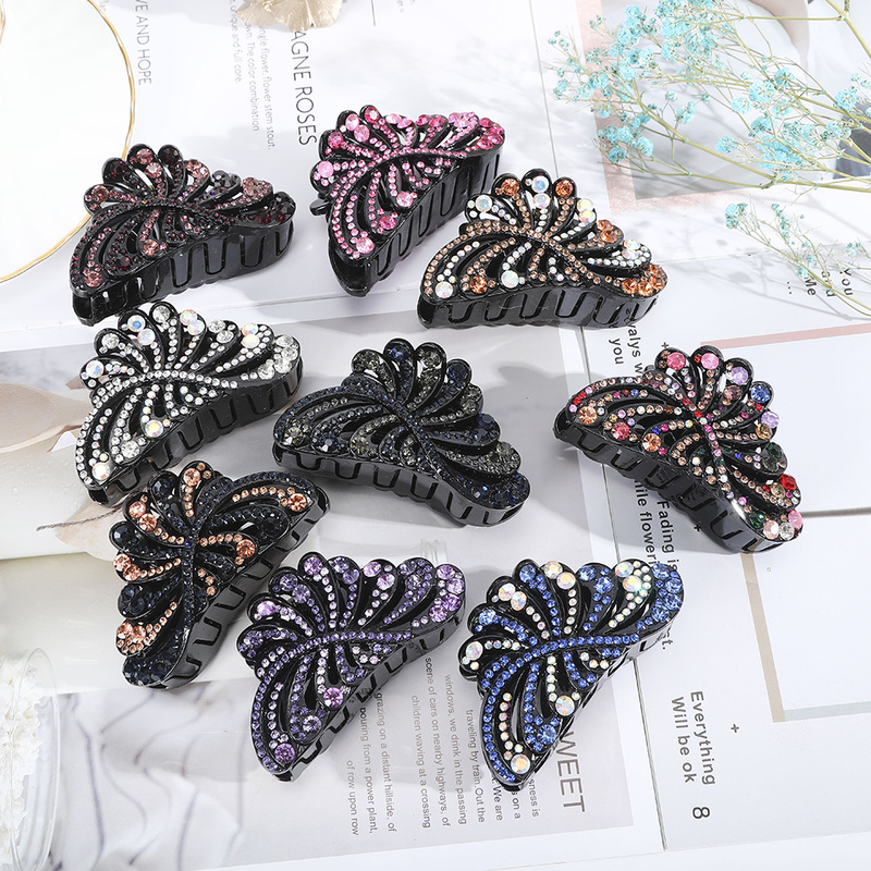 Korean New Rhinestone Hairpin Crystal Ponytail Hair Clip Women Fashion Wild Hair Accessories