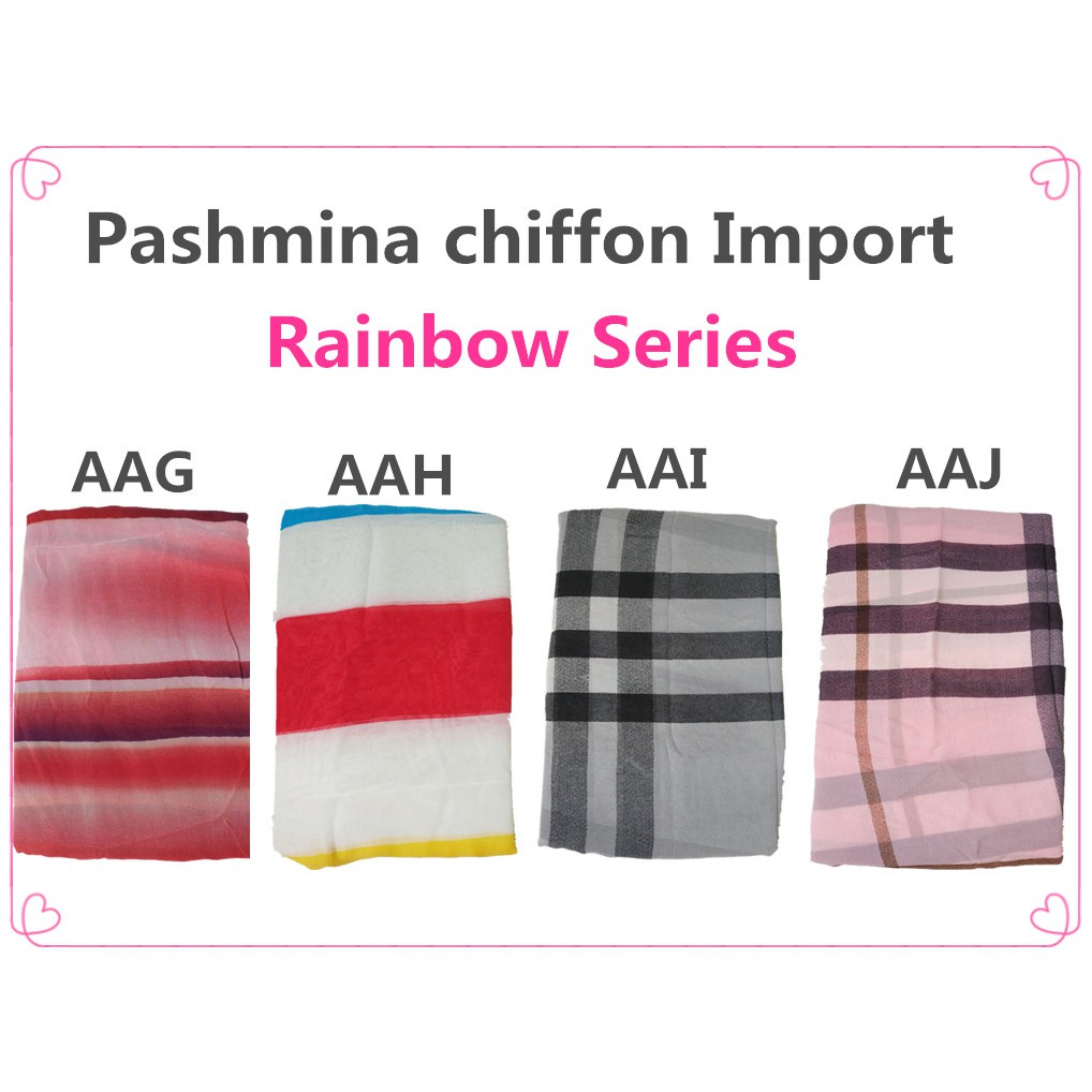 [LANJUTAN MOTIF] Pashmina chiffon Import New Series 70an Motif Kerudung Hijab Chiffon Mobasa MB