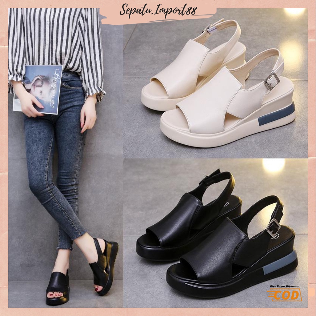 [SEPATU.IMPORT88] Sepatu Sandal Wedges Wanita Import Premium Quality Sandal Gunung SP 529