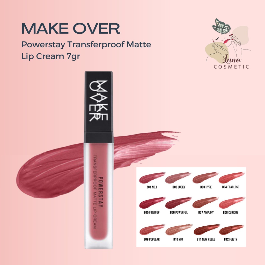 MAKE OVER Powerstay Transferproof Matte Lip Cream 7gr Makeover