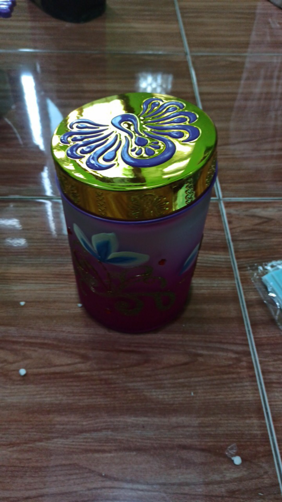 Toples Kaca Rainbow Dove 17- Ivy Corak Kembang Timbul Tinggi (l)/toples Lebaran