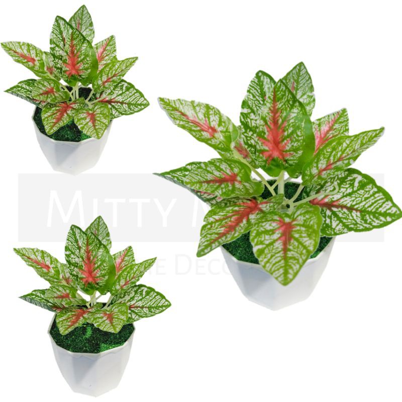 DAUN HIAS PLASTIK TANAMAN BUNGA PLASTIK BUNGA DEKORASI RUMAH TANAMAN HIAS PALSU BUNGA ARTIFICIAL-1