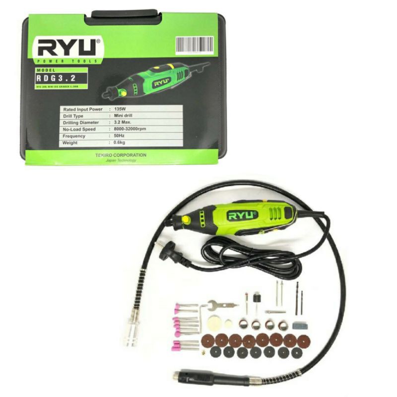 RYU Die Grinder RDG 3.2 Mini Die Grinder Mesin Gerinda  Bor Tuner Porting Set Hand Grinder