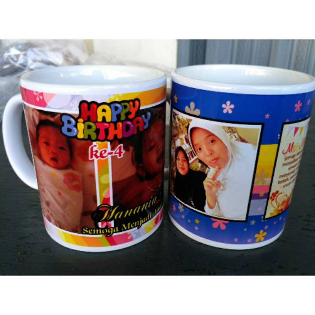 Gelas Foto Custom | Mug Foto Murah | Kado Hadiah Unik | Souvenir Nikah Murah Keren | Tempat Minum OK