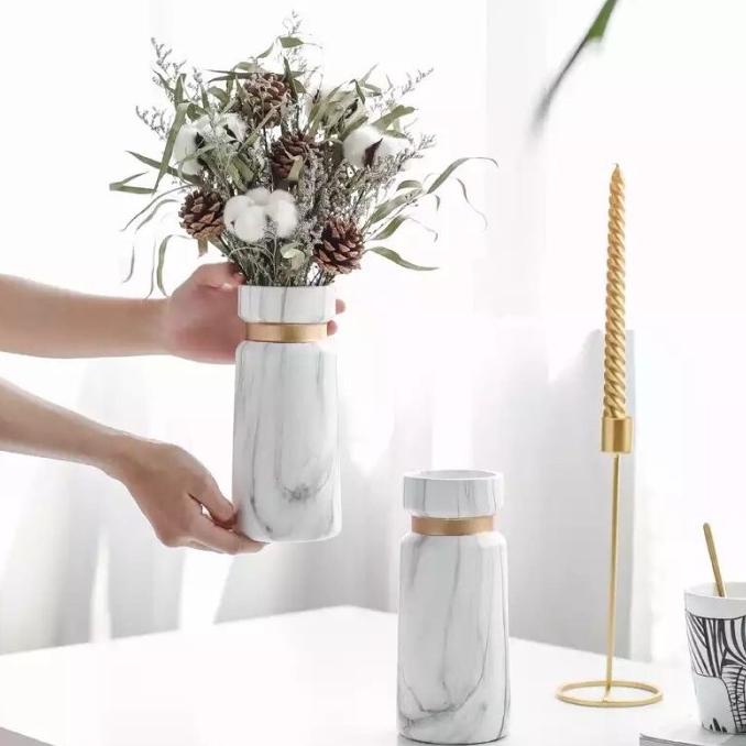 vas bunga keramik putih vas bunga marble vas bunga cantik