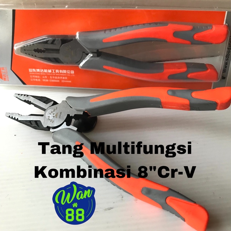 Tang Multifungsi Kombinasi 8” Cr-V BODA Gagang Karet