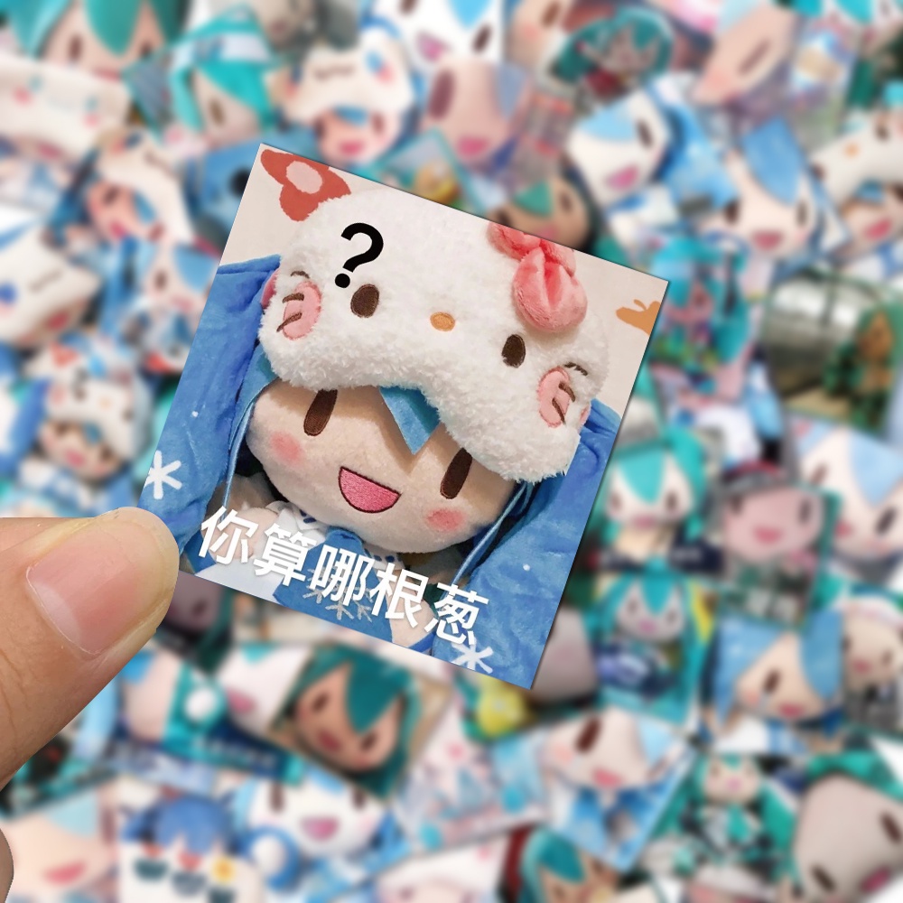 62pcs Stiker Desain Boneka Hatsune Miku Anti Air Untuk Dekorasi Laptop