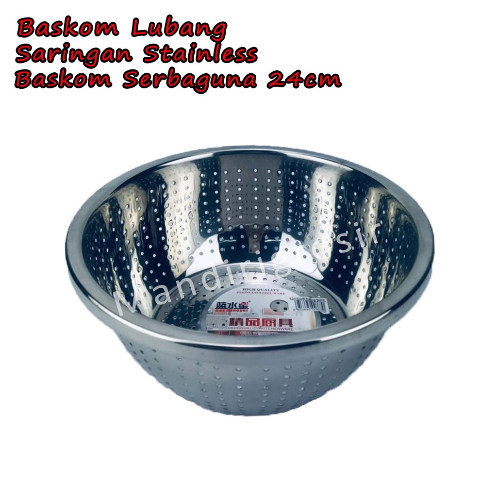 Baskom Stainless *Baskom Lubang * Baskom Serbaguna * Saringan 24cm