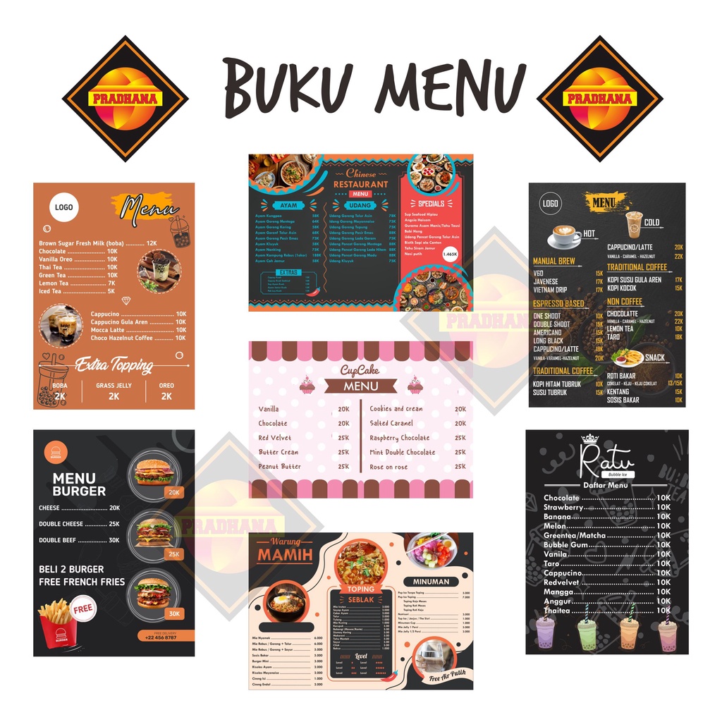 Buku menu Hardcover a4