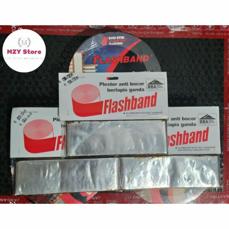 FLASHBAND 5 Cm x 1 Meter Lakban Lem Atap Seng Asbes Anti Bocor Penambal Atap Genteng Asbes Seng