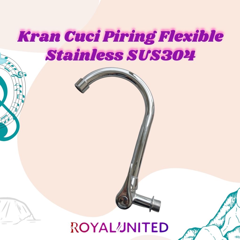 Kran Cuci Piring Flexible Keran Air Sink Dapur Tembok Stainless SUS304